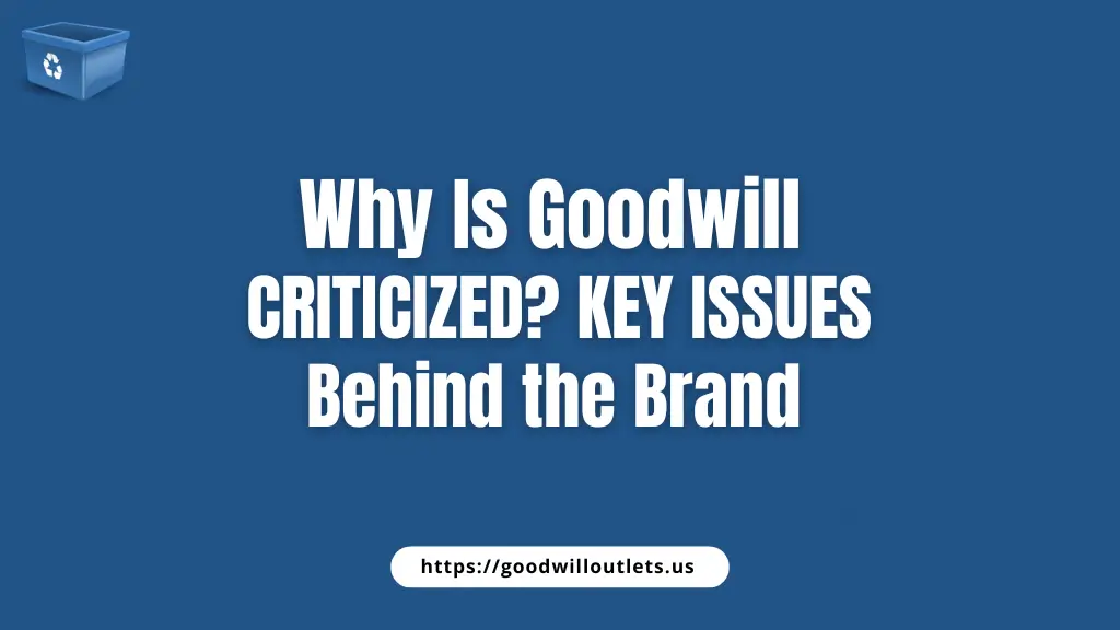 Why Is Goodwill Criticized Key Issues Behind the Brand